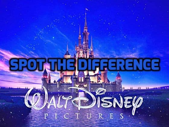 The iconic Disney castle with “Walt Disney Pictures” and “Spot the Difference,” inviting park fans to find classic film changes.