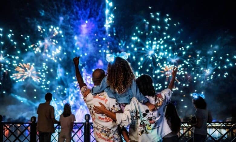 A family watches Luminous The Symphony of Us