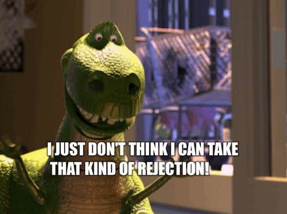 Rex from Toy Story with his quote, "I just don't think I can take that kind of rejection!"—a hidden gem for Disney fans.