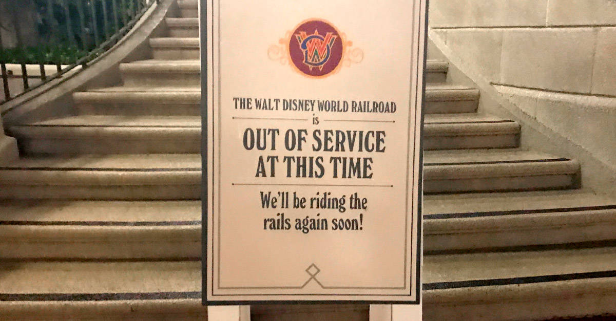 Magic Kingdom Railroad Sign