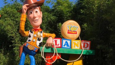 Toy Story Land woody and sign at Disney's Hollywood Studios