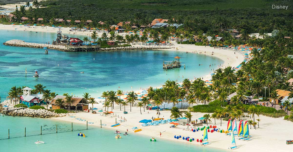 ariel view of Disney's Castaway Cay