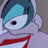Ursula’s animated face, featuring her iconic blue eye and bright red lips—Disney villain magic perfect for creative fans.