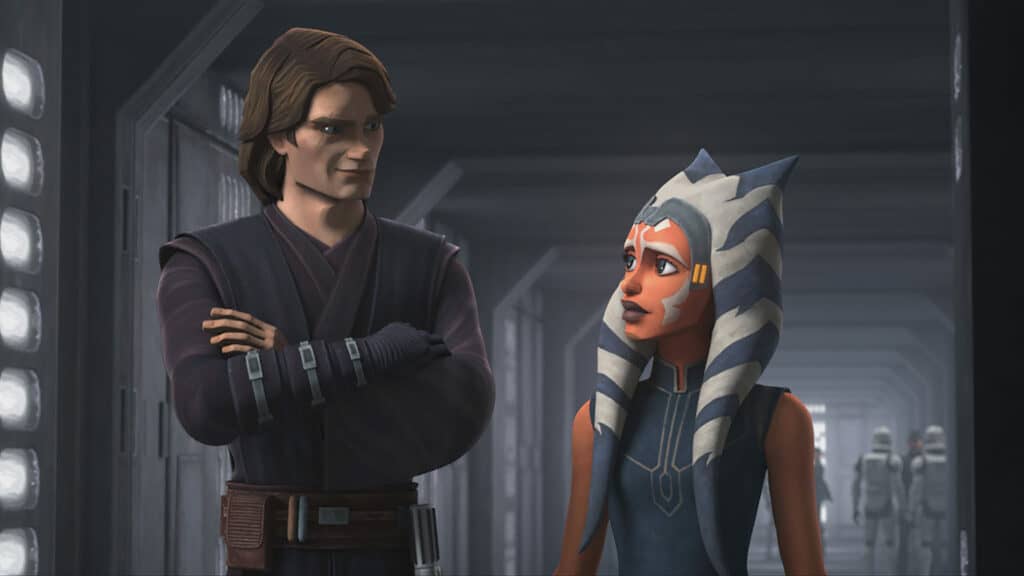 Ahsoka and Anakin in 'The Clone Wars'