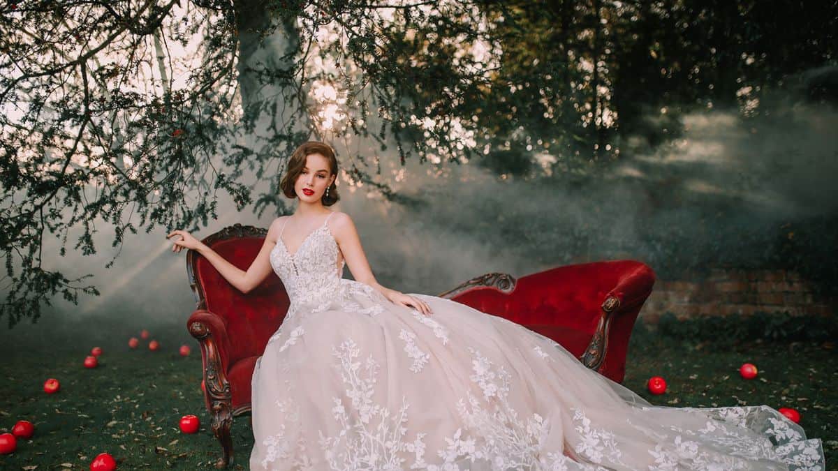 Snow white wedding dress