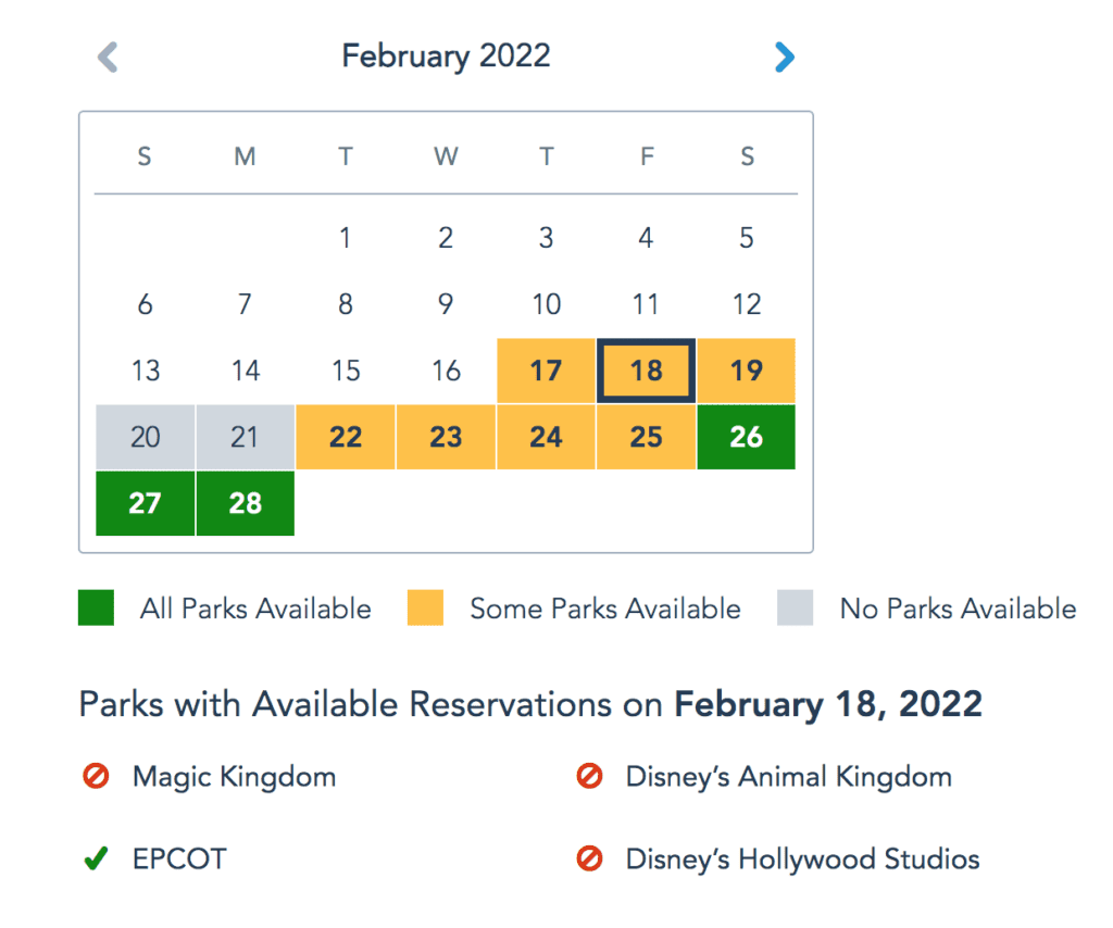 Walt Disney World Park Reservations