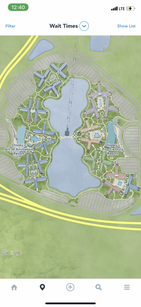 Disney World hotel map