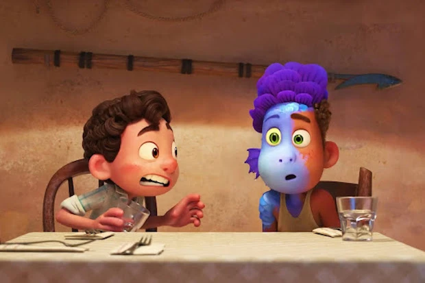 Dinner scene in Luca