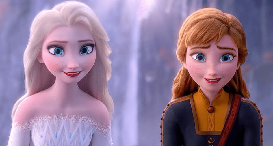 Elsa (left) and Anna (right) in Frozen 2