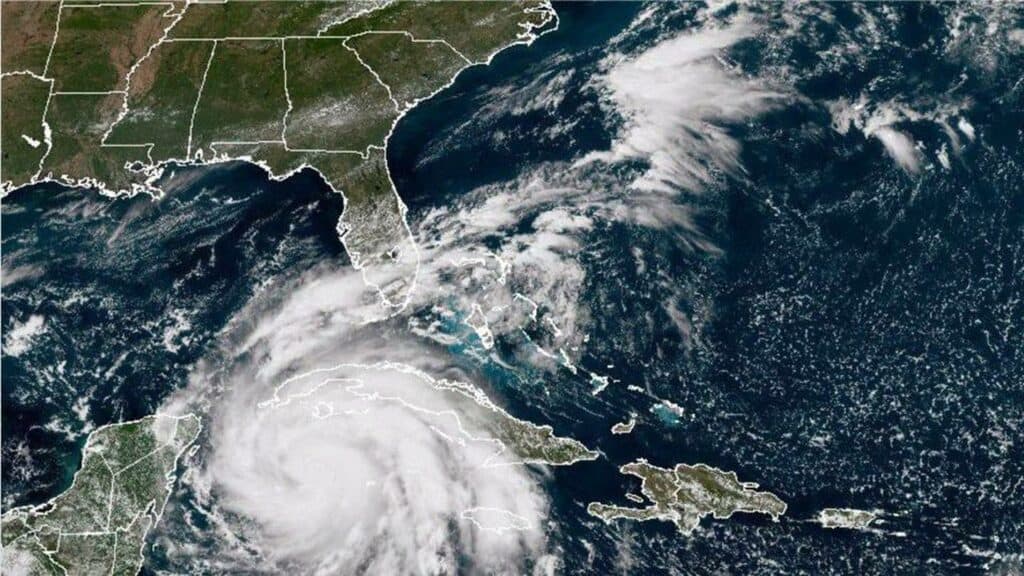 Hurricane path for Ian