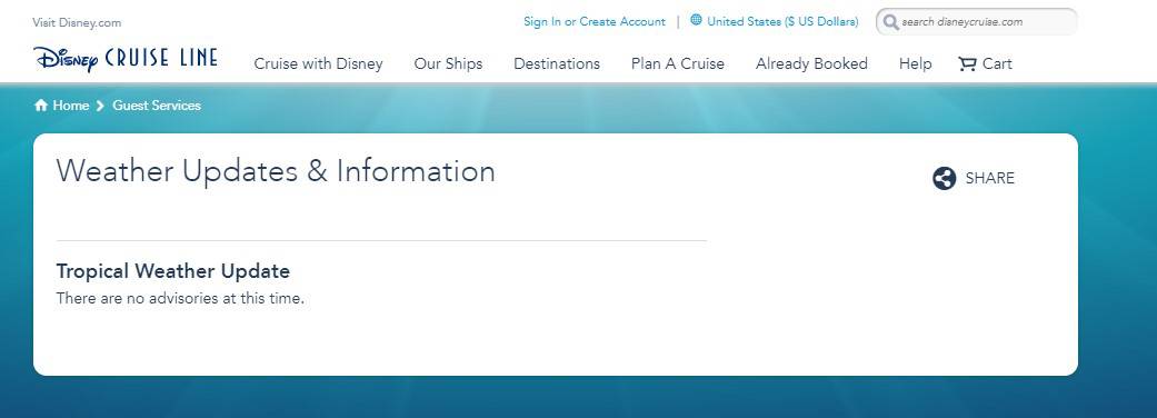 Disney Cruise Line Weather Advisories