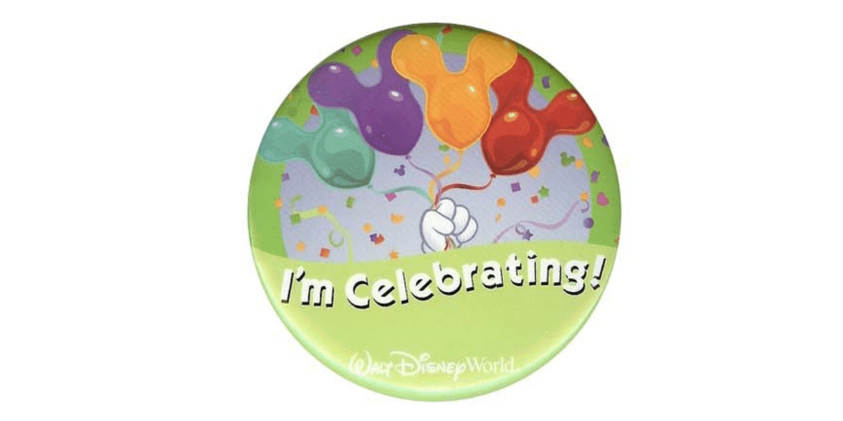 A celebration button at Disney World