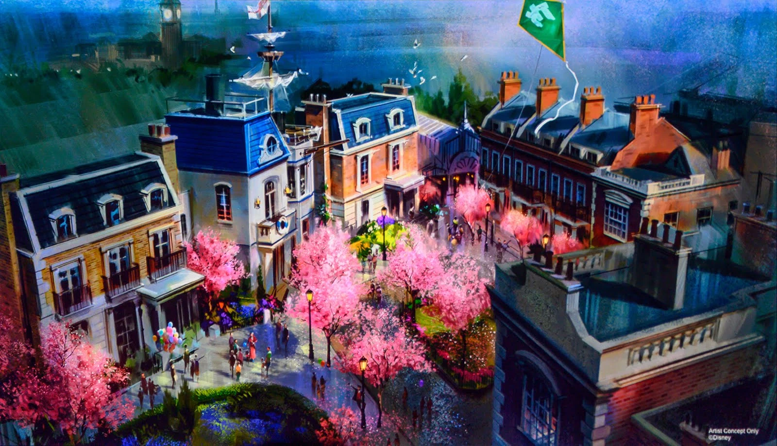 Cherry Tree Lane Mary Poppins area EPCOT