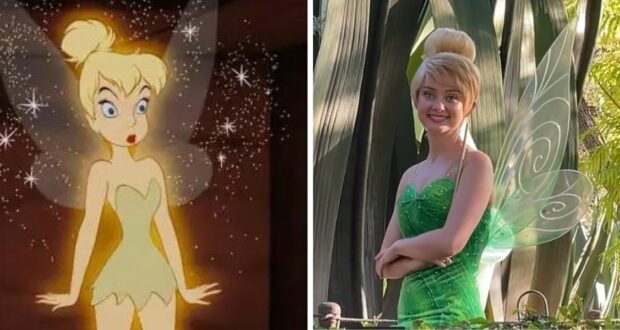 tinkerbell shocked and a tinkerbell cast member