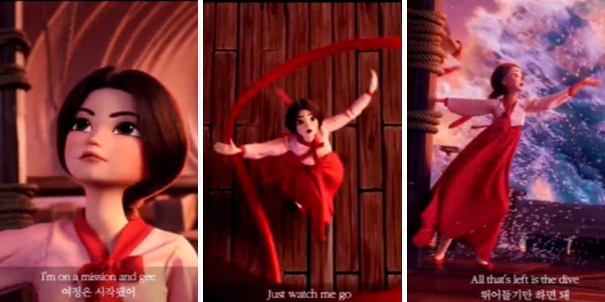 the animated heroine from julia riew's LG commercial in korea