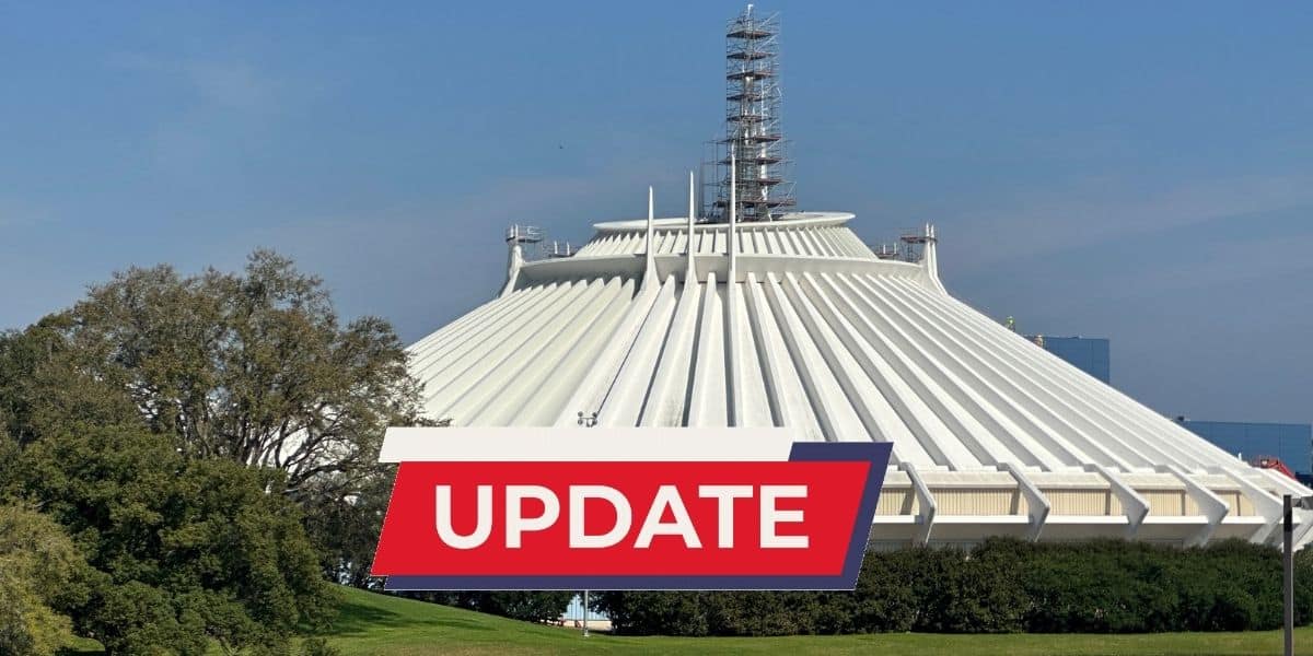 space mountain with update sign