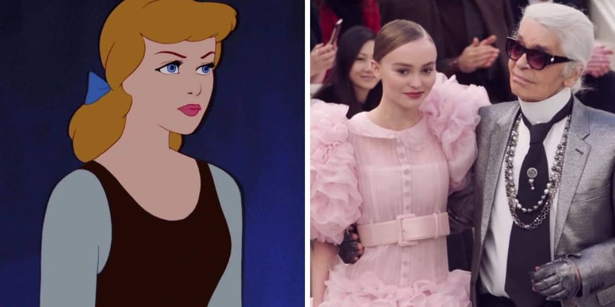 cinderella frowns at karl lagerfeld