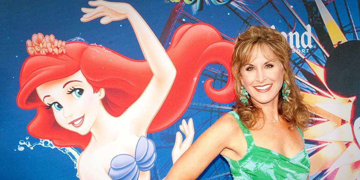 Disney Legend Jodi Benson, with an Ariel poster