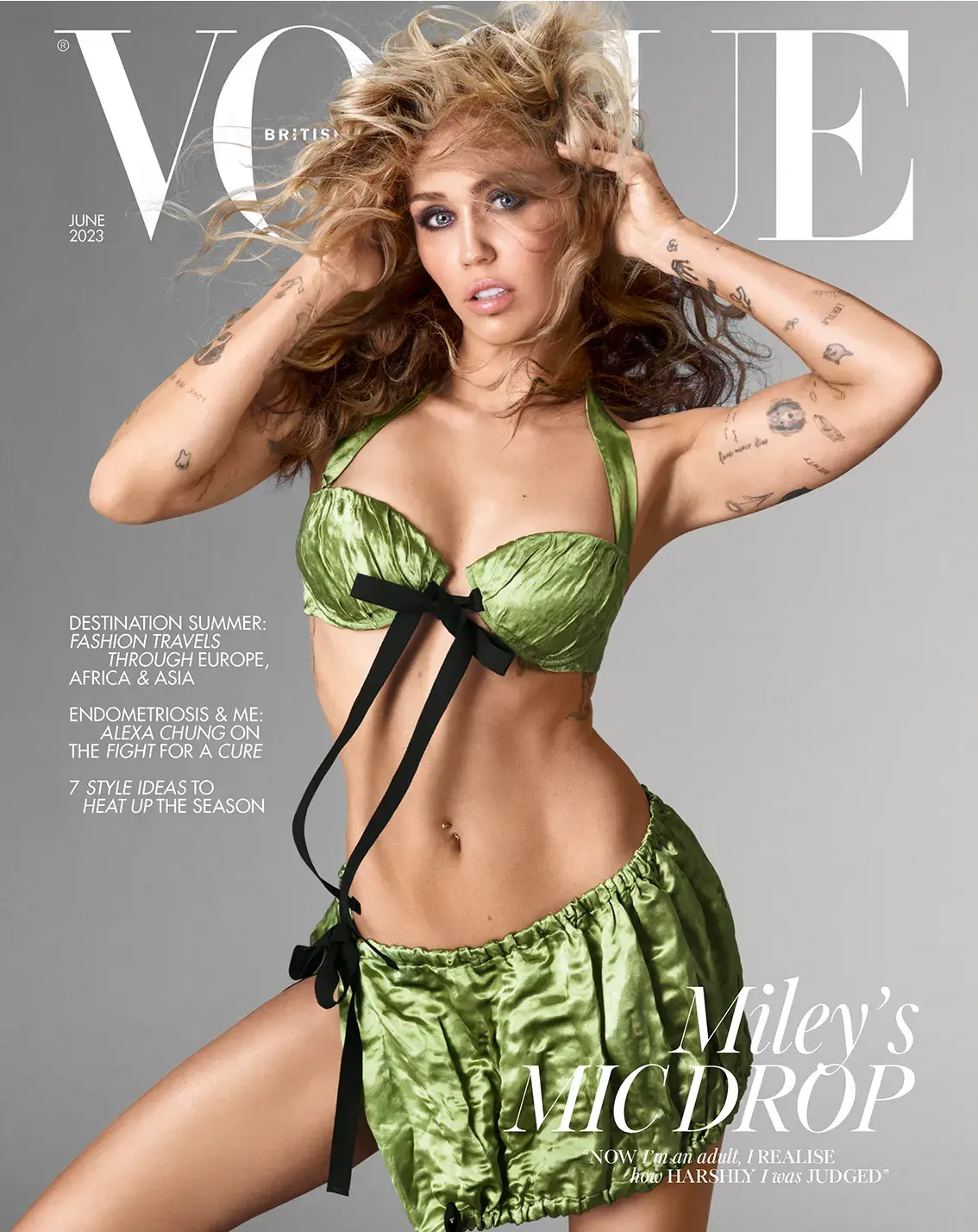 Miley Cyrus on the cover of British Vogue, June 2023/Steven Meisel/Vogue