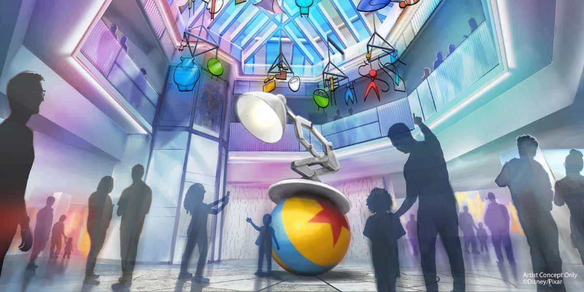 Pixar Place Hotel Lobby concept art