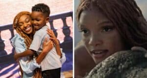 halle bailey smiles at disney world version of her character ariel