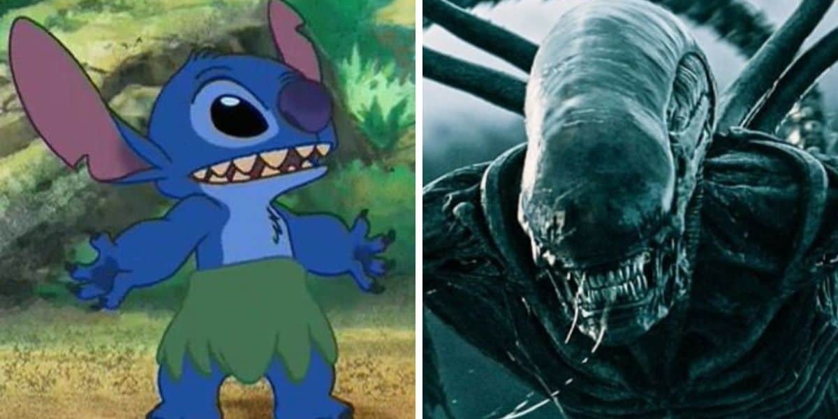stitch stares at alien vs predator alien