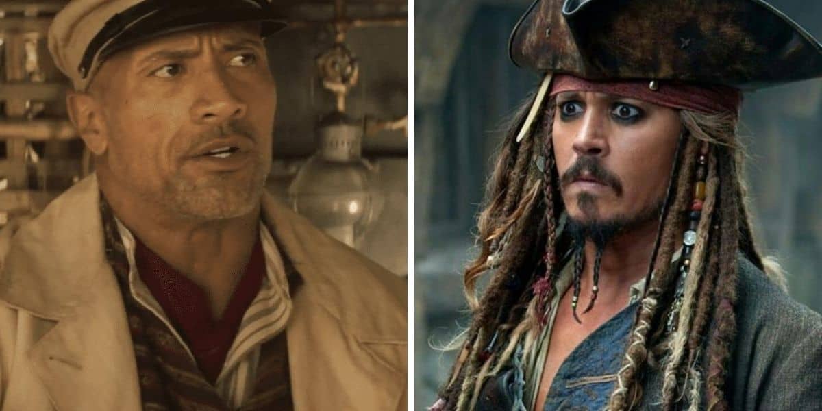 dwayne johnson and jack sparrow looking shocked