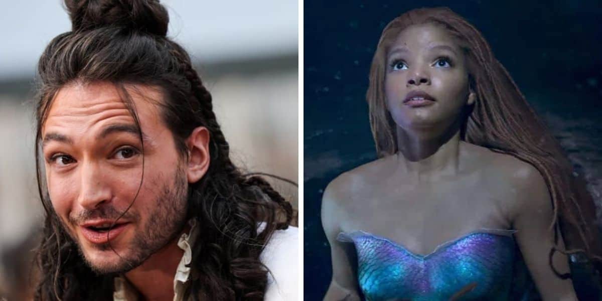 ezra miller and halle bailey in the role of ariel