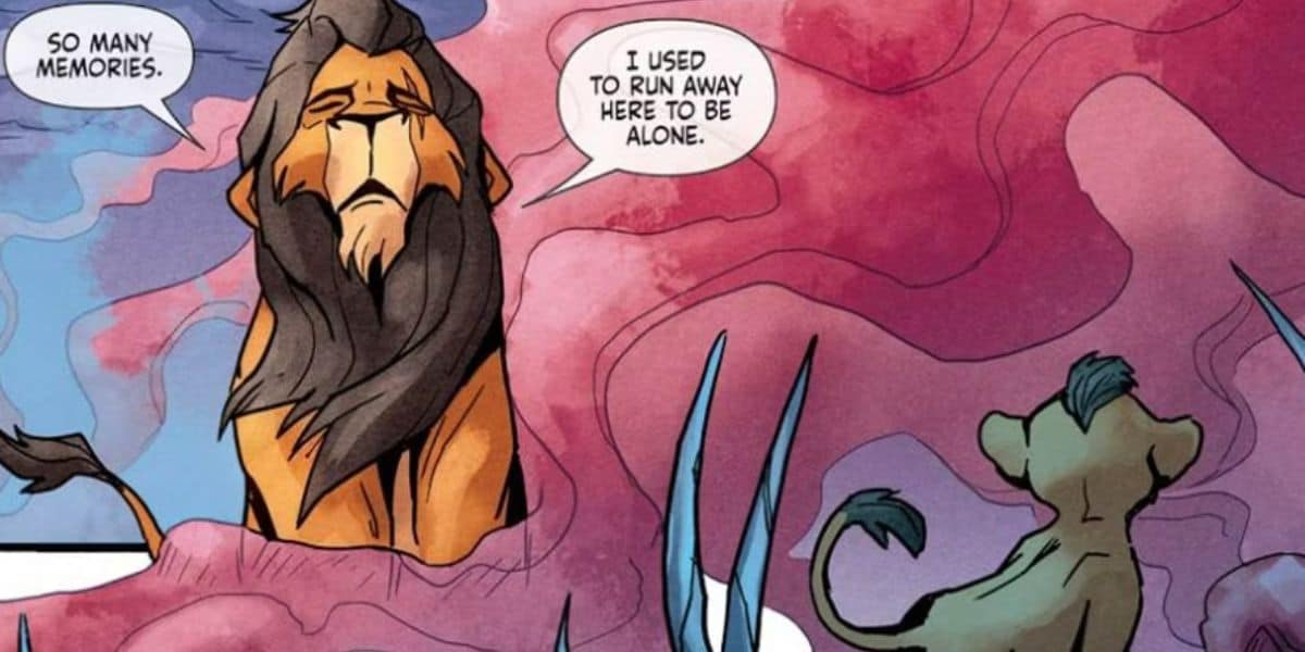 Scar with a vulture in a Scar comic