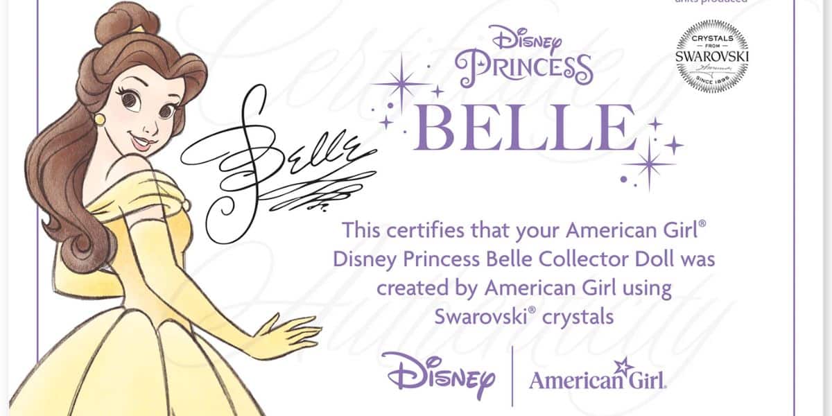 belle signed certificate of authenticity
