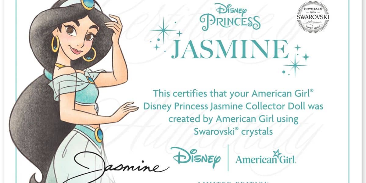 jasmine signed certificate of authenticity