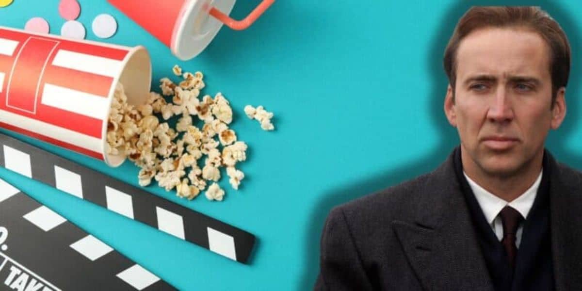 Nicolas Cage movie with popcorn