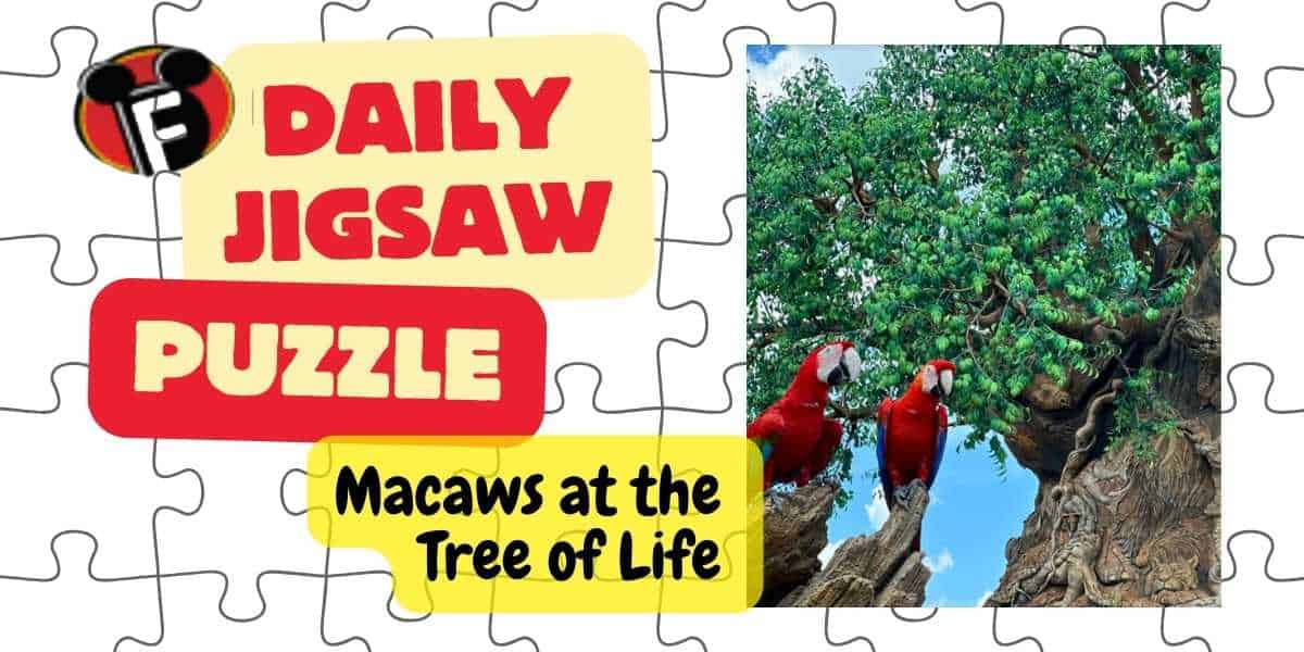 Disney Fanatic's Daily Jigsaw Puzzle Macaws at the Tree of Life