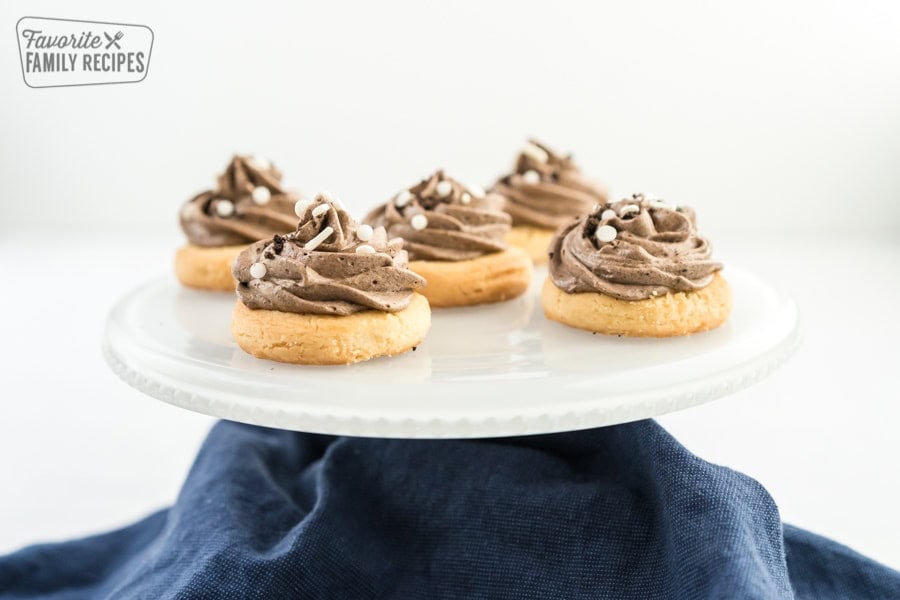 Try the Grey Stuff - it's delicious! This famous treat from Disney's Beauty and the Beast is full of smooth, creamy pudding, and crunchy Oreo bits. Cookies with Oreo Pudding piped on top.