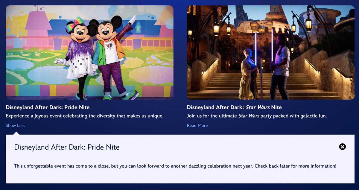 Disneyland After Dark events