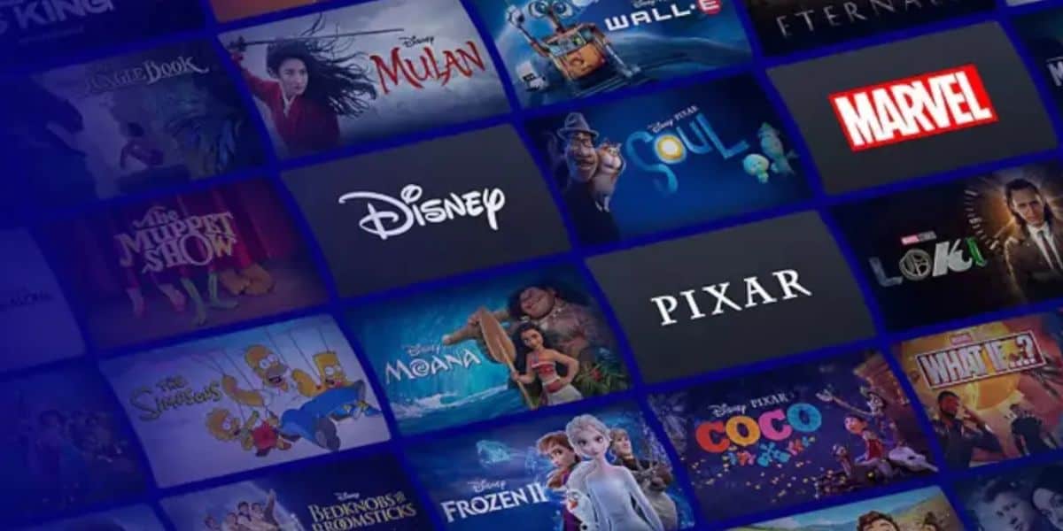 Movie posters in promotion for Disney+