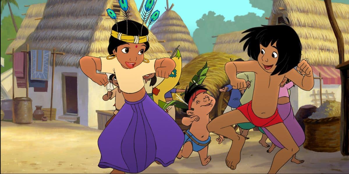 Mowgli and Shanti dancing in 'The Jungle Book 2'