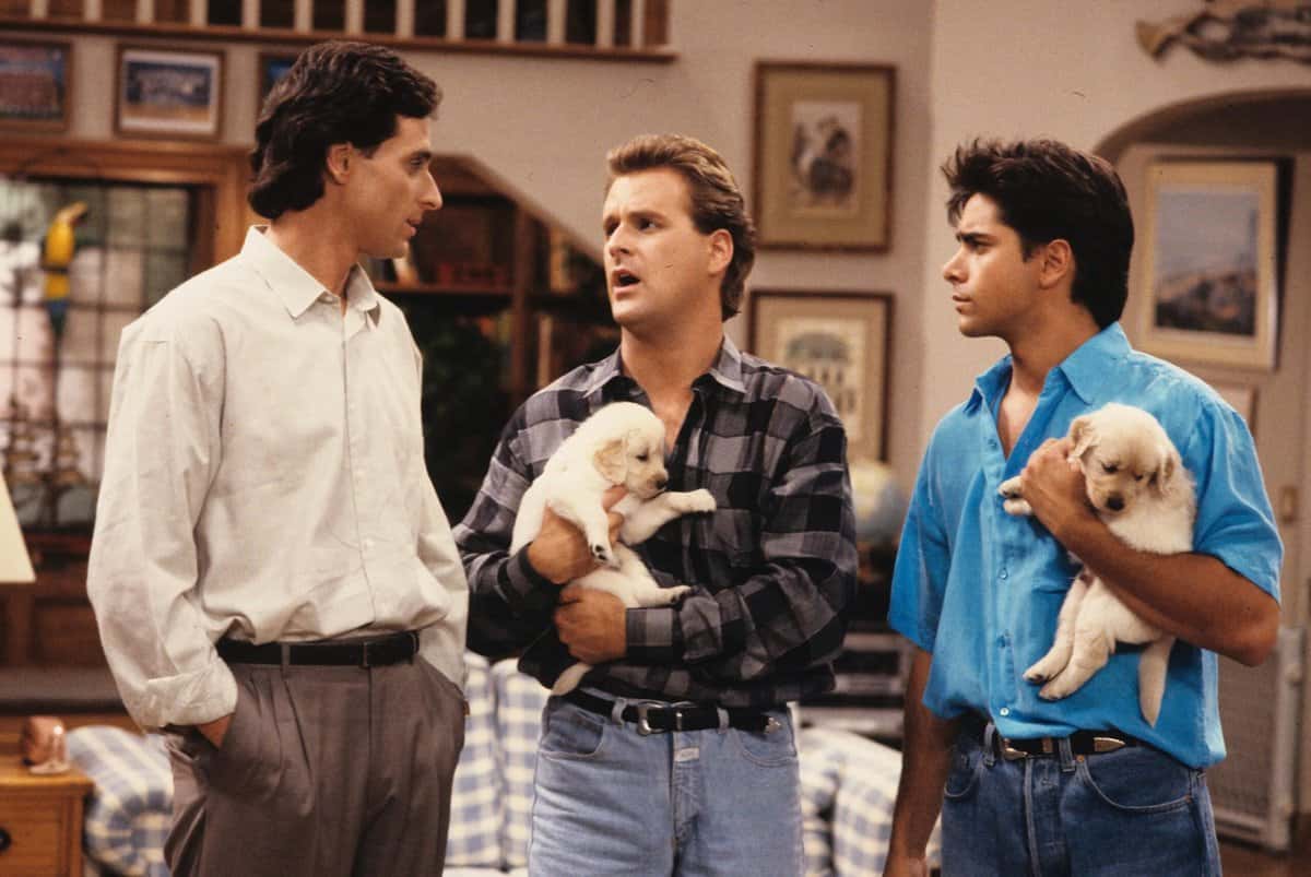 Bob Saget, Dave Coulier, and John Stamos in Full House