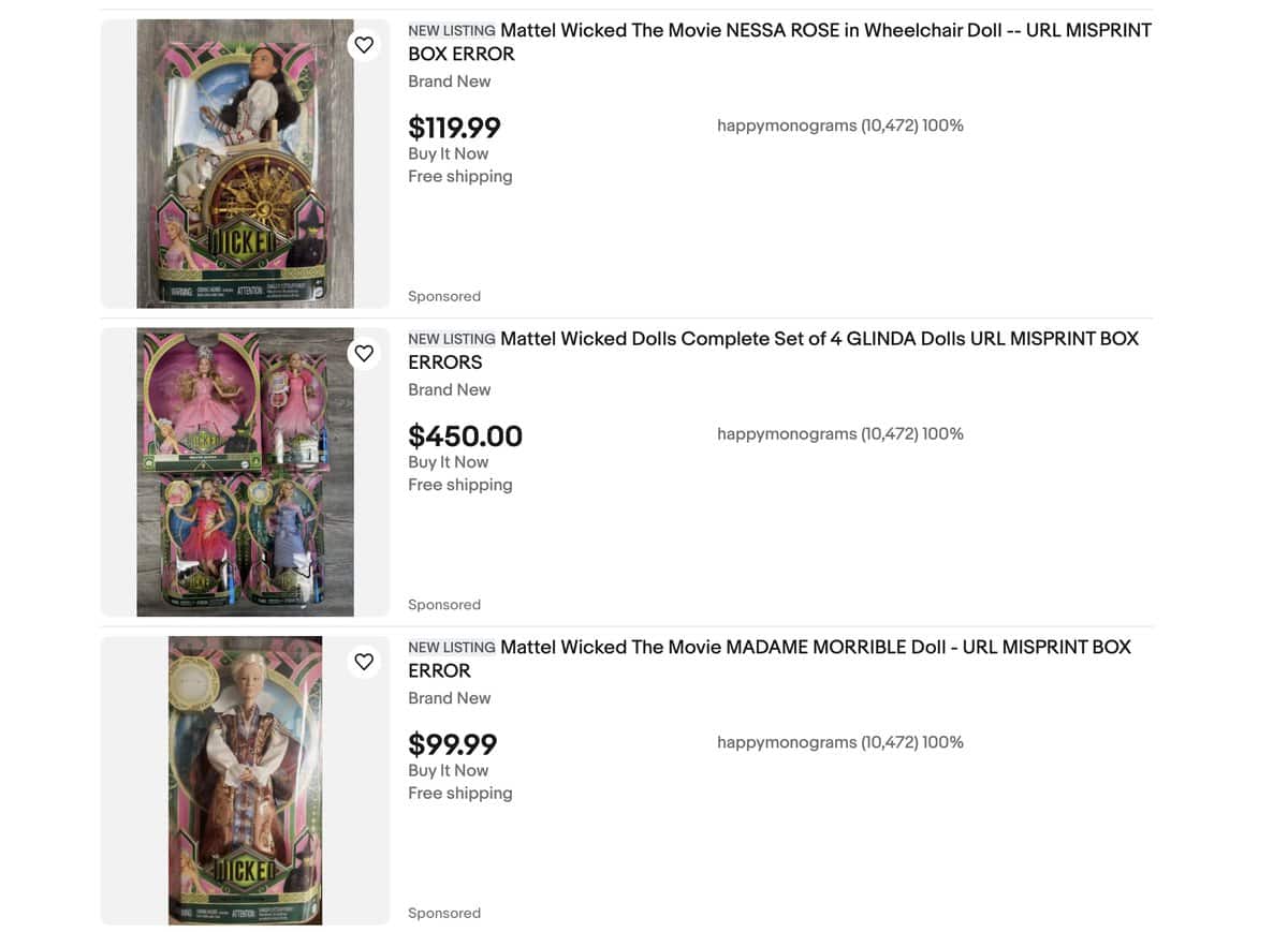 Wicked Dolls on ebay