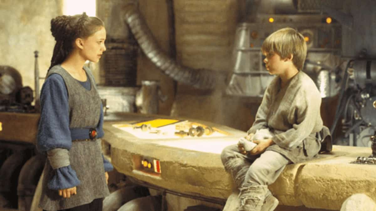 Natalie Portman and Jake Lloyd as Anakin Skywalker in Star Wars The Phantom Menace