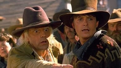 Christopher Lloyd and Michael J Fox in Back to the Future Part III