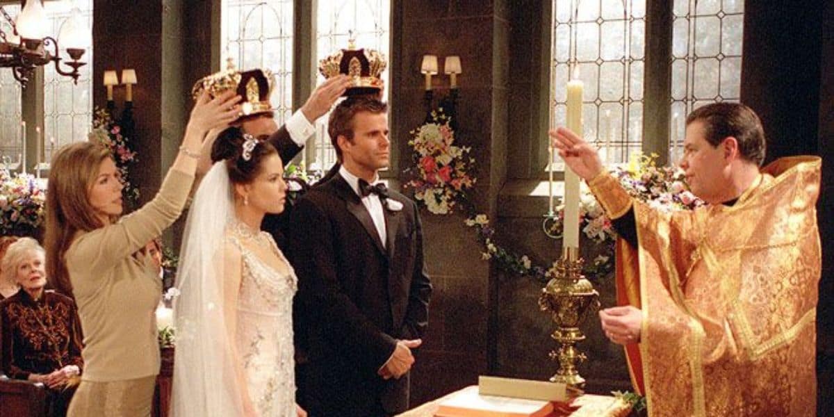 Cameron Mathison and Esta TerBlanche in All My Children