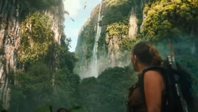 Scarlett Johansson's Zora Bennett in a jungle in 'Jurassic World Rebirth'