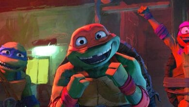 The Ninja Turtles smiling in 'Mutant Mayhem'