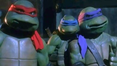 Donatello, Raphael, and Leonardo in 'Teenage Mutant Ninja Turtles' (1990)
