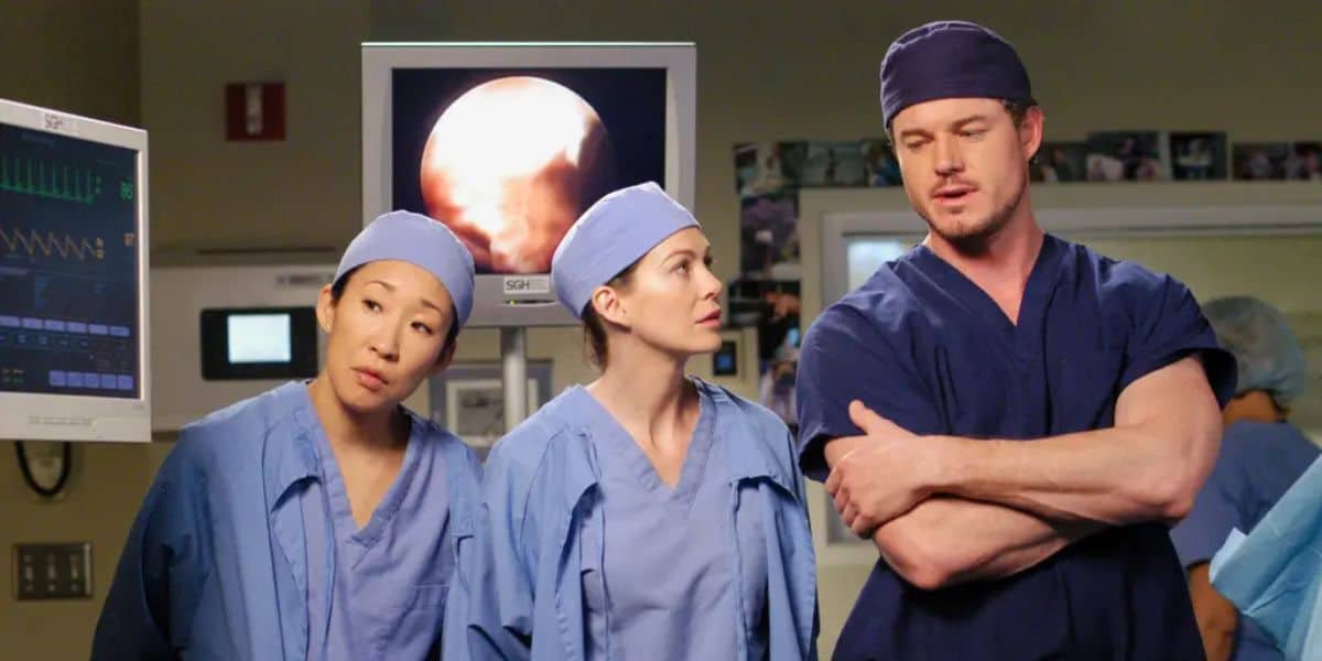 Eric Dane, Ellen Pompeo, and Sandra Oh in Grey's Anatomy