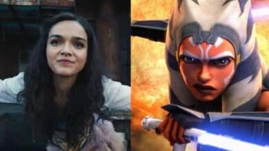 L: Rachel Zegler in 'Hunger Games' R: Ashley Eckstein as Ahsoka in 'The Clone Wars'