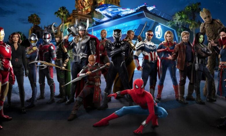Marvel superheroes at Avengers Campus
