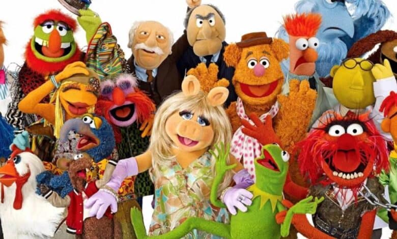 A group of characters from the Muppets franchise at Disney World.