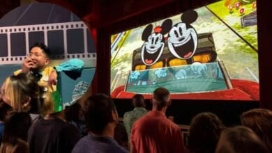 the interior of Mickey & Minnie's Runaway Railway